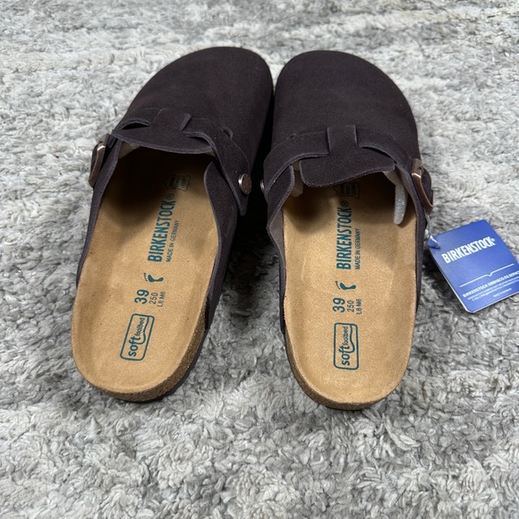 NWT Birkenstock Boston Clogs Mocha Suede Women’s 8 8.5 Soft Footbed Brown - Picture 5 of 5